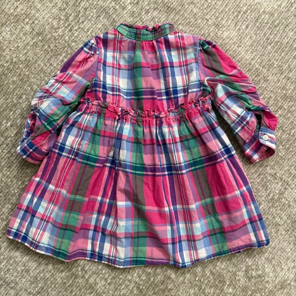 Ralph Lauren‎ Baby Madras Plaid Long Sleeve Dress – Size 12M Timeless Old Money
